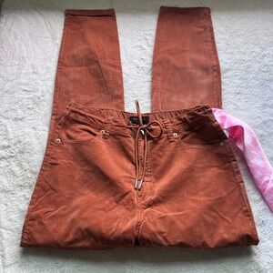 Juicy Couture Newport Skinny Corduroy Pants Ginger Orange High Rise Size 29 NEW